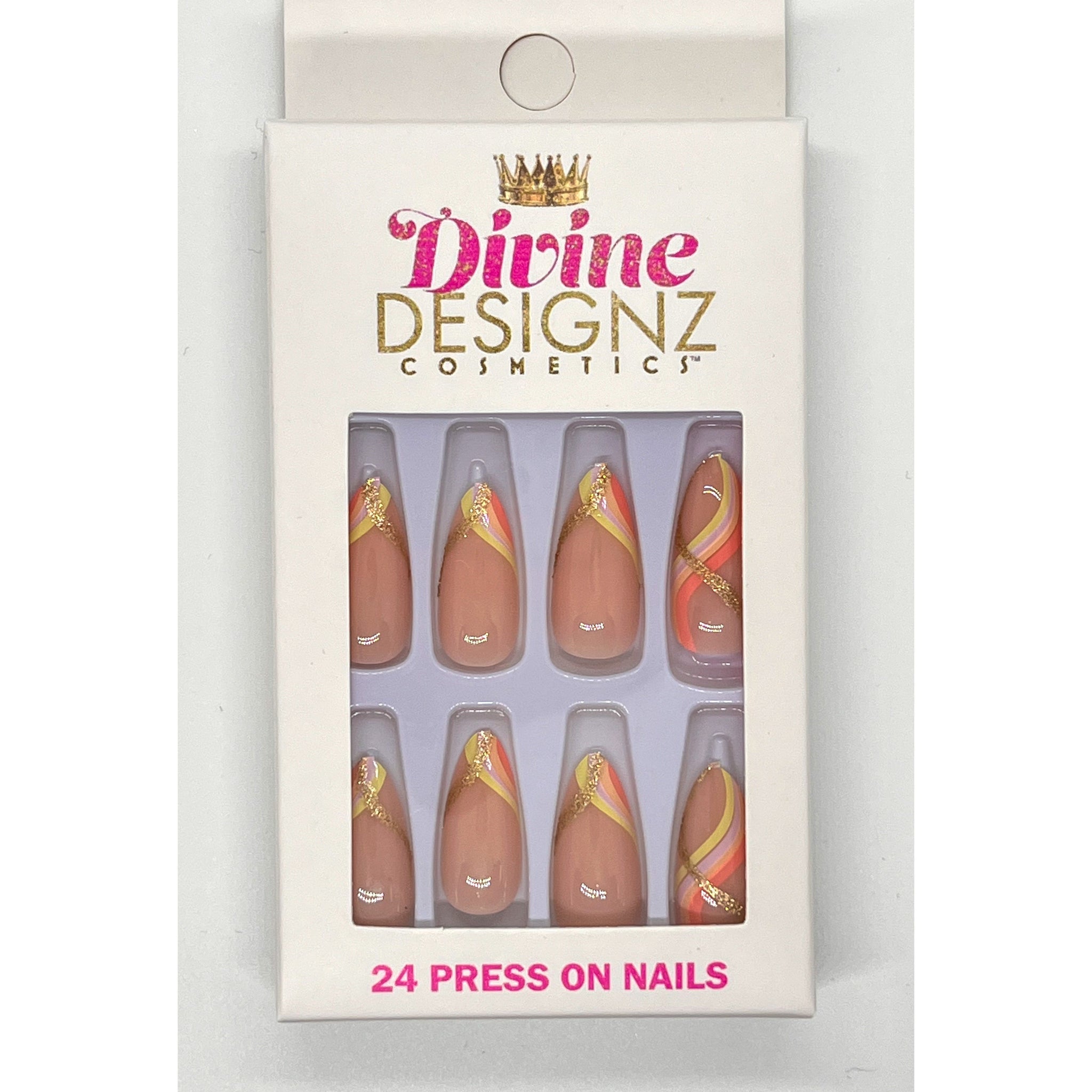Press On Nails Short Pink Glossy Almond Nail Kit - TGC Boutique