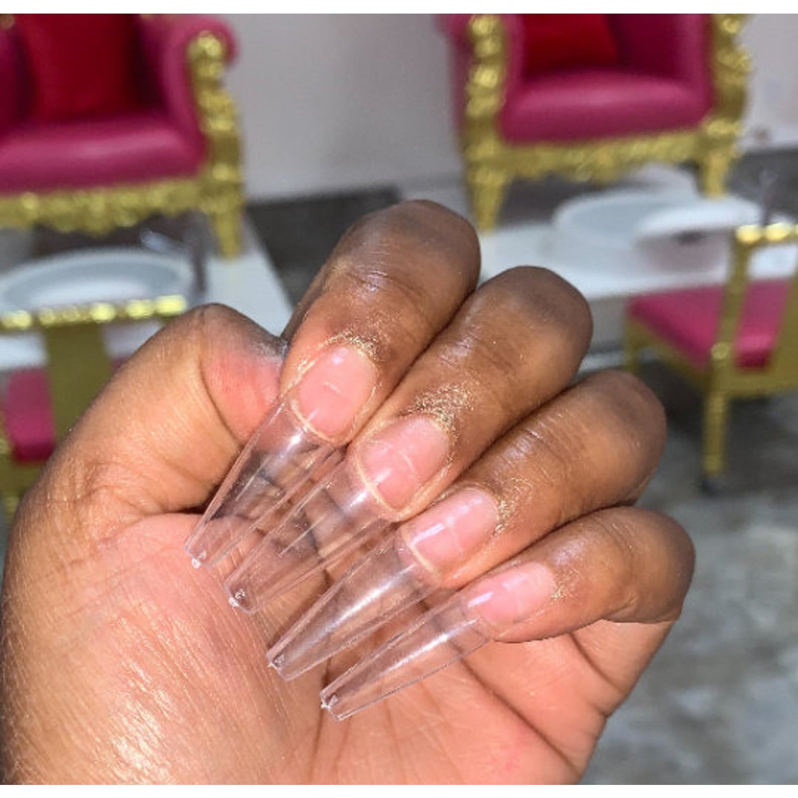 Amazon.com: 550pcs Duck Nail Tips, Clear Curved Duck Acrylic Nails, Half  Cover Duck Feet Flare Nail Tips for Acrylic Nails Professional, Short Fan  French False Nail Extension for Nail Salon 11 Sizes :