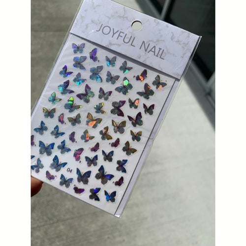 purple blue holographic butterfly nail stickers, butterfly nail decals , nail supplies near me, nail supplies jacksonville nc, nail supply store jacksonville nc